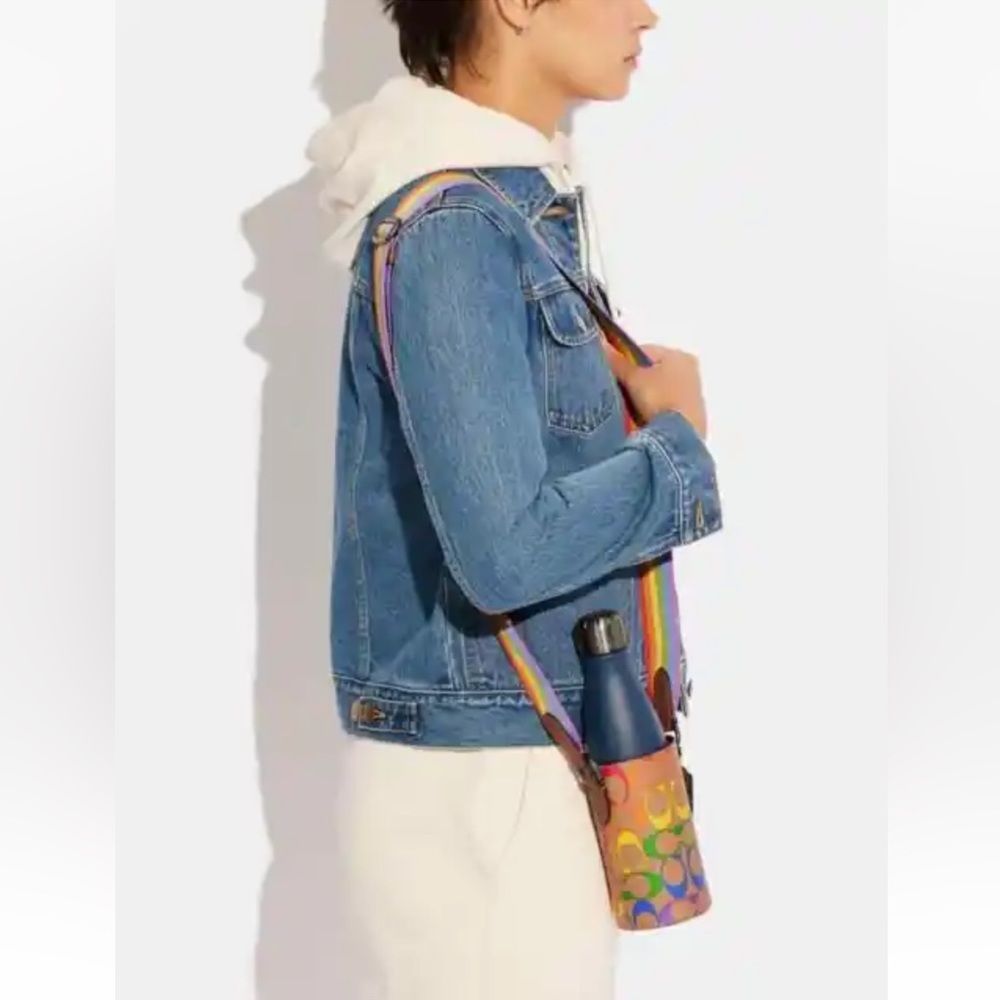 Coach C9855 Water Bottle Crossbody In Rainbow Signature Canvas Pride NWOT - Picture 6 of 6